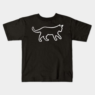 white cat outline Kids T-Shirt